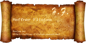 Heffner Filotea névjegykártya